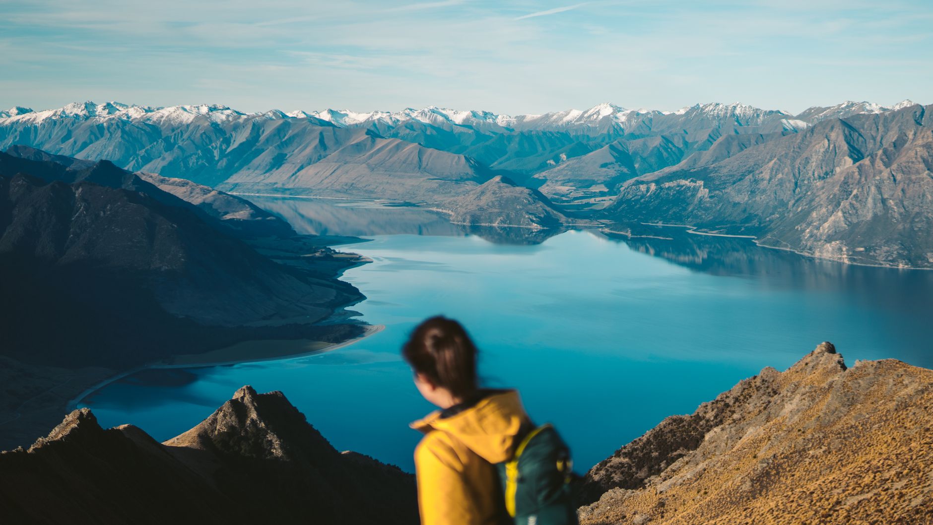 Hikers admiring Mount Cook Aoraki landscape