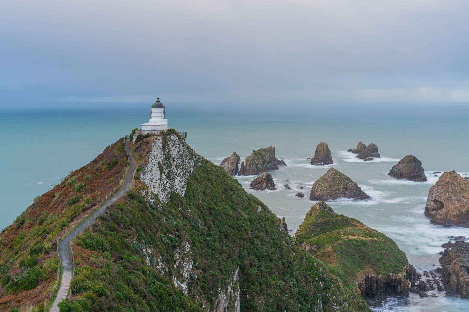 Rugged Catlins coastline at sunset